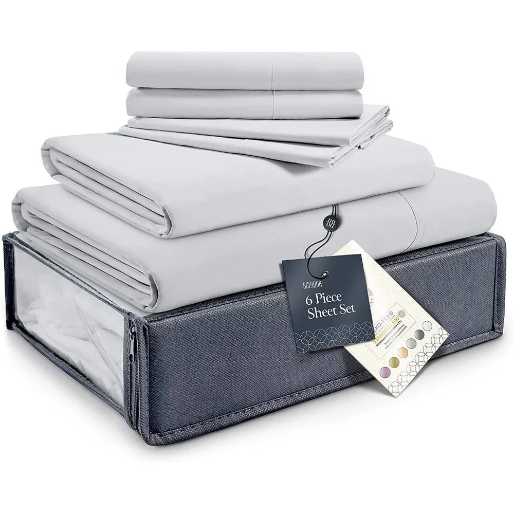 - New King Size Bed Sheets Set - 1800 TC Series 6 Piece Bedding Set - Picture 3 of 7